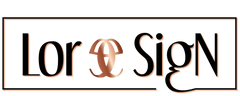 Lorsign Logo – schwarz, mit Bildmarke in Rotgold/Kupfer metallic – Farblicher Schlagschatten der schwarzen Wortmarke in Rotgold/Kupfer